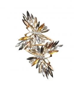 Kim Seybert Napkin Rings Butterflies Napkin Ring In Champagne & Crystal, Set Of 4, In A Gift Box