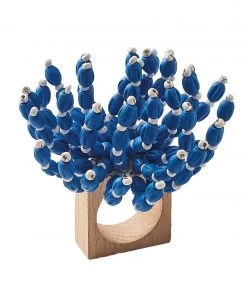 Kim Seybert Reed Napkin Ring In Blue & White, Set Of 4 Napkin Rings