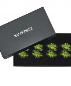 Kim Seybert Fern Napkin Ring In Green & Gold, Set Of 4 In A Gift Box Napkin Rings