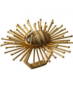 Kim Seybert Flare Napkin Ring In Brown & Gold, Set Of 4