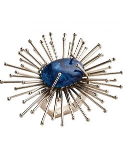 Kim Seybert Napkin Rings Flare Napkin Ring In Cobalt & Silver, Set Of 4