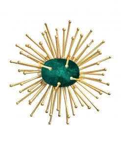 Kim Seybert Napkin Rings Flare Napkin Ring In Gold & Emerald, Set Of 4