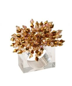 Kim Seybert Brilliant Napkin Ring In Gold, Set Of 4 Napkin Rings