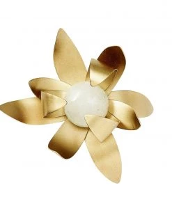 Kim Seybert Napkin Rings Sunflower Napkin Ring In Gold & Crystal, Set Of 4