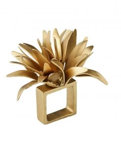 Kim Seybert Flores Napkin Ring In Gold, Set Of 4 Napkin Rings