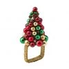 Kim Seybert Napkin Rings Xmas Baubles Napkin Ring In Red & Green & Gold, Set Of 4