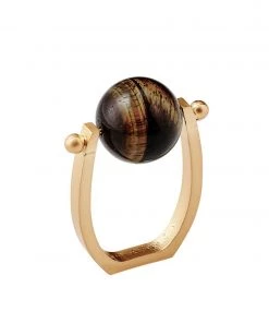 Kim Seybert Napkin Rings Mineral Napkin Ring In Brown, Set Of 4