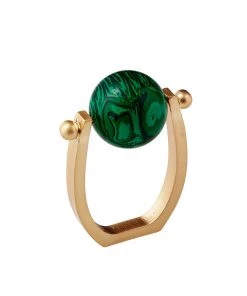 Kim Seybert Napkin Rings Mineral Napkin Ring In Emerald, Set Of 4