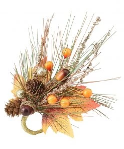 Kim Seybert Autumn Spray Napkin Ring In Brown & Multi, Set Of 4 Napkin Rings