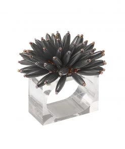 Kim Seybert Spoke Napkin Ring In Taupe, Set Of 4