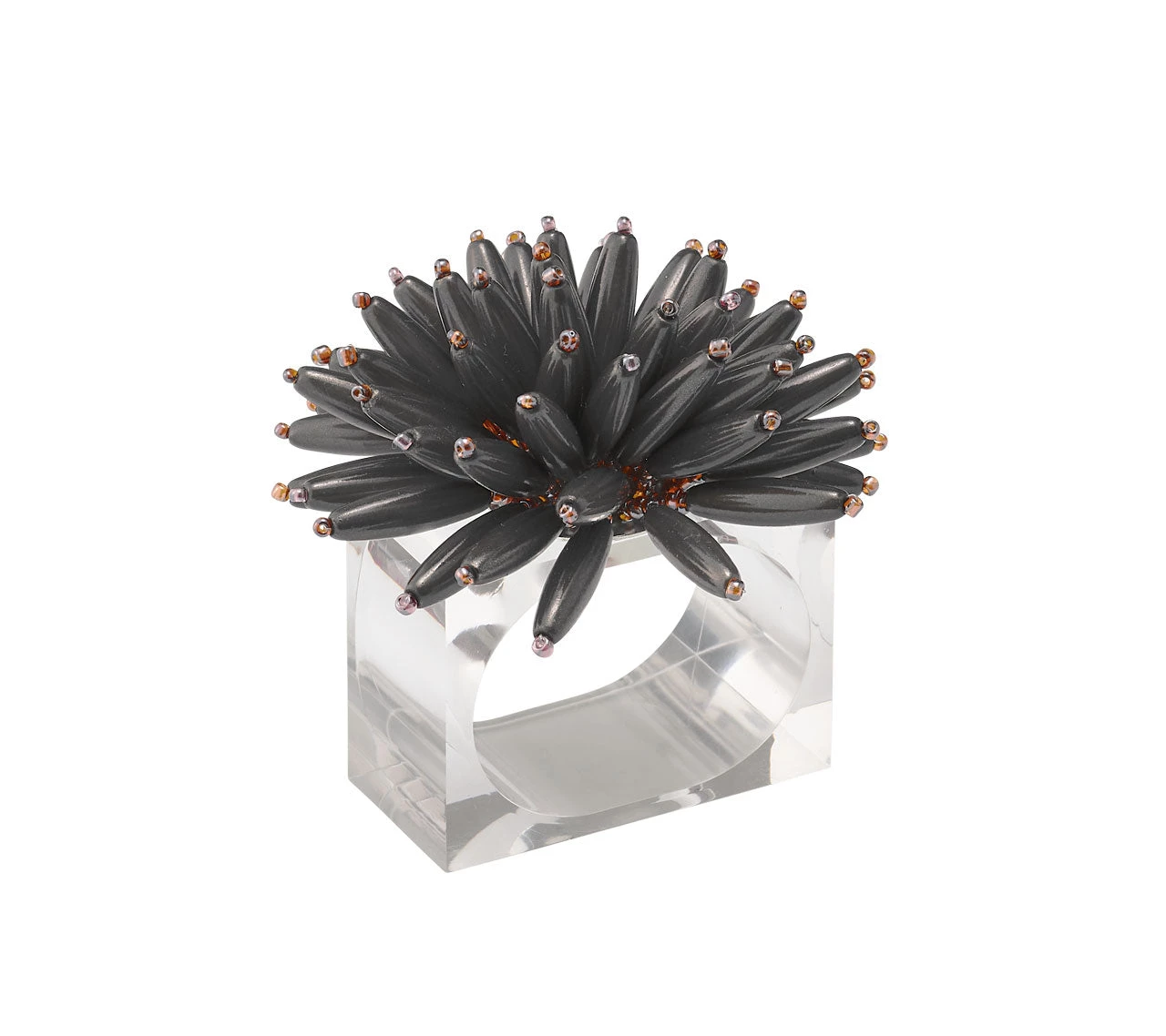 Kim Seybert Spoke Napkin Ring In Taupe, Set Of 4