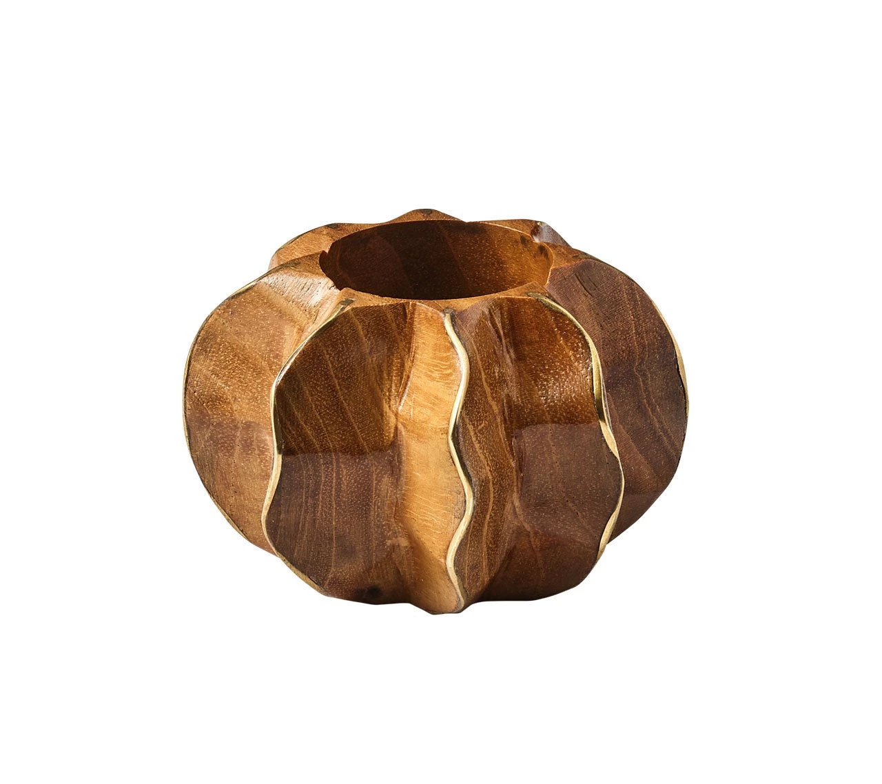 Kim Seybert Twist Napkin Ring In Brown & Gold, Set Of 4