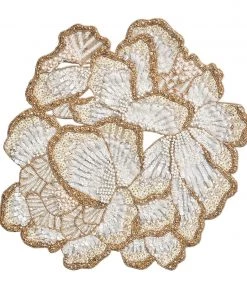 Kim Seybert Botanica Placemat In White, Gold & Silver, Set Of 2