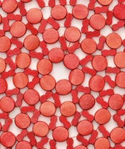 Kim Seybert Round Bamboo Placemat In Coral, Set Of 4