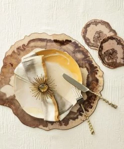 Kim Seybert Placemats Petrified Wood Placemat In Natural & Brown, Set Of 4