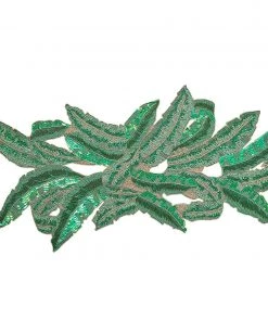 Kim Seybert Banana Palm Runner In Green & Gold Table Runners