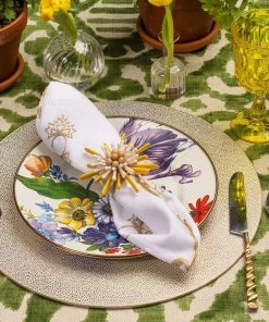 Kim Seybert Wisteria Napkin In White & Natural, Set Of 4 Napkins