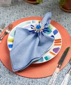 Kim Seybert Oxford Napkin In Periwinkle, Set Of 4 Napkins
