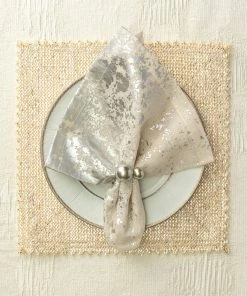 Kim Seybert Pearl Napkin Ring In Gray & Silver, Set Of 4