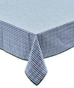 Kim Seybert Check Tablecloth In Blue & Green
