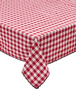 Kim Seybert Tablecloths Check Tablecloth In Red & Navy