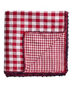 Kim Seybert Tablecloths Check Tablecloth In Red & Navy
