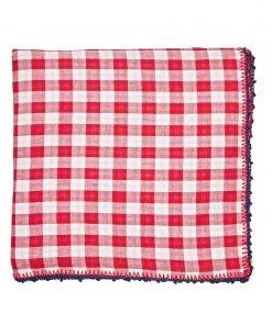 Kim Seybert Tablecloths Check Tablecloth In Red & Navy