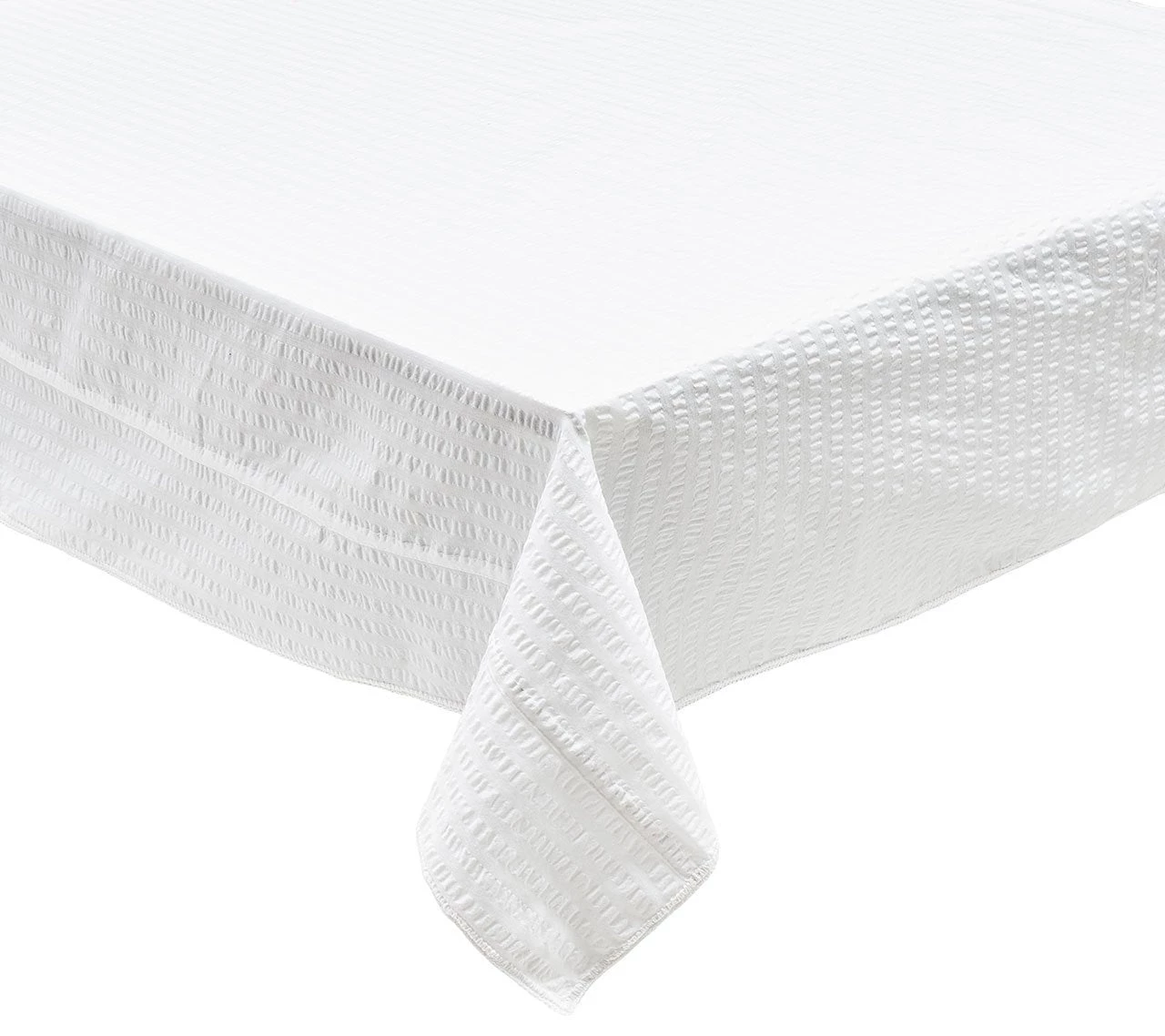 Kim Seybert Tablecloths Seersucker Tablecloth In White