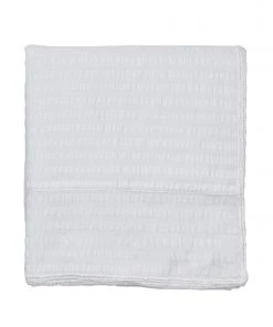 Kim Seybert Tablecloths Seersucker Tablecloth In White