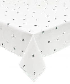 Kim Seybert Bohemia Tablecloth In White & Seafoam Tablecloths