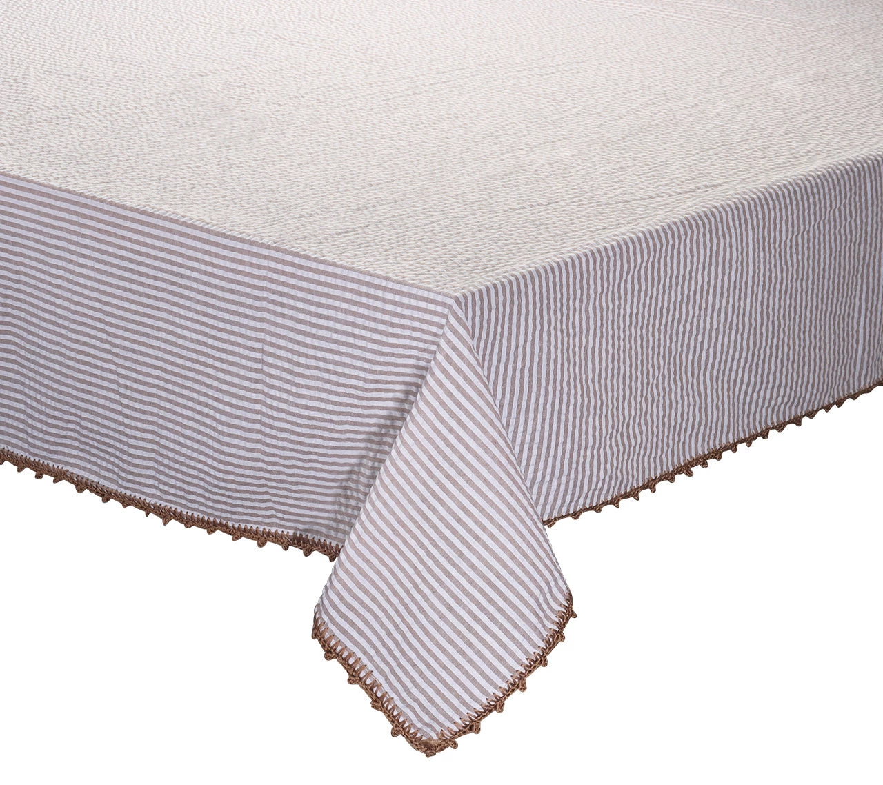 Kim Seybert Seersucker Tablecloth In Natural