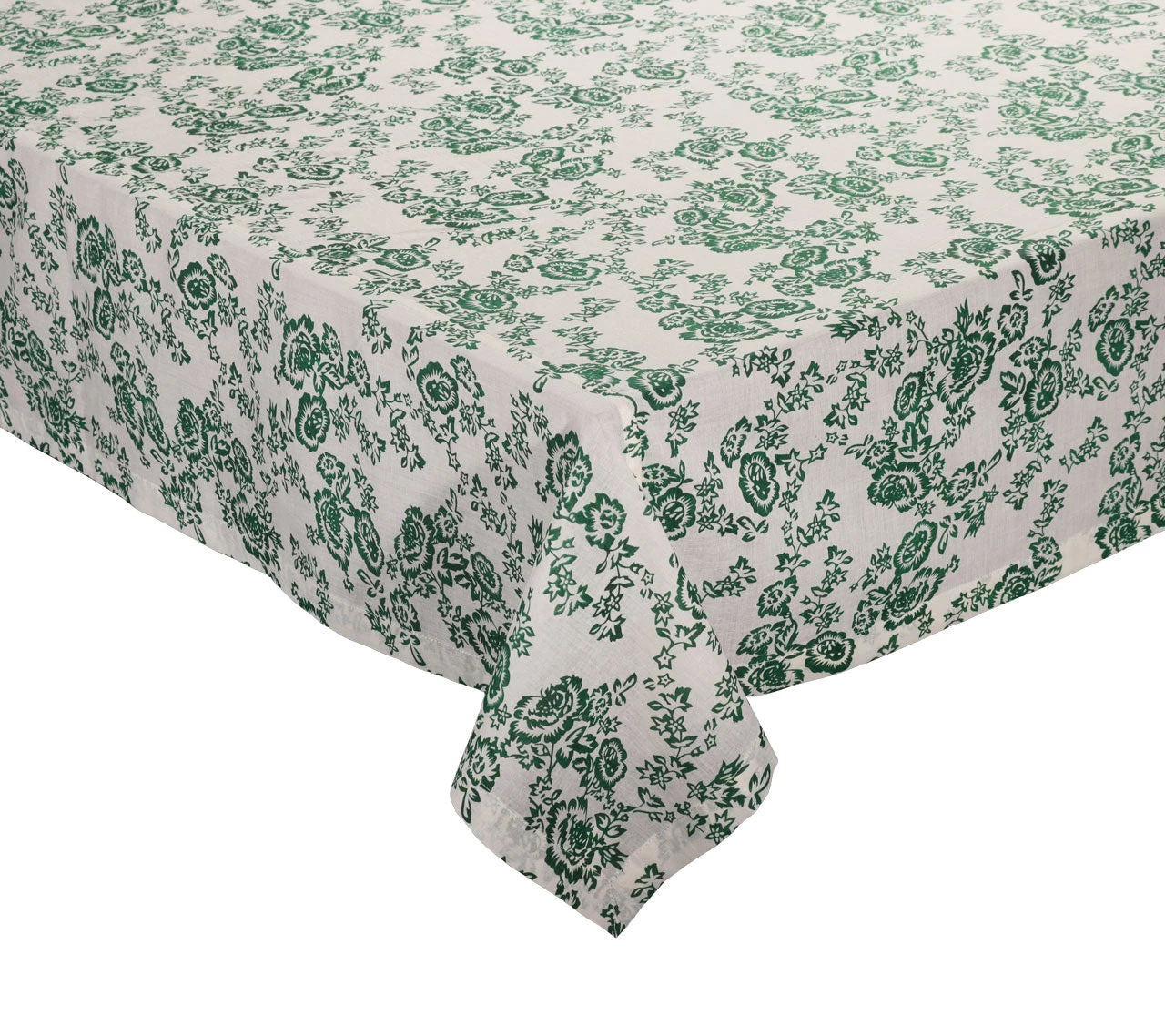 Kim Seybert Ella Tablecloth In Ivory & Green