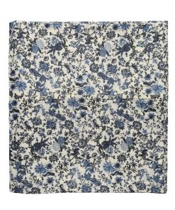 Kim Seybert Kara Tablecloth In Ivory & Navy Tablecloths