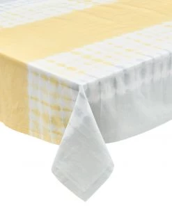 Kim Seybert Tablecloths Duo Dye Tablecloth In Yellow & Gray