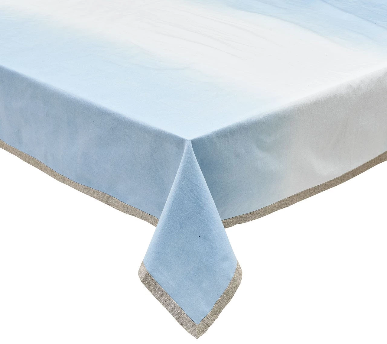 Kim Seybert Dip Dye Tablecloth In White & Periwinkle