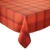Kim Seybert Tartan Tablecloth In Cranberry & Orange