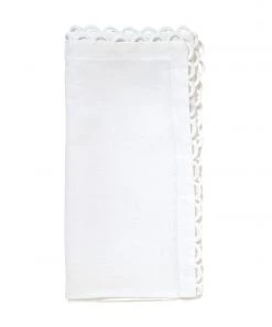 Kim Seybert Napkins Loop Edge Napkin In White, Set Of 4