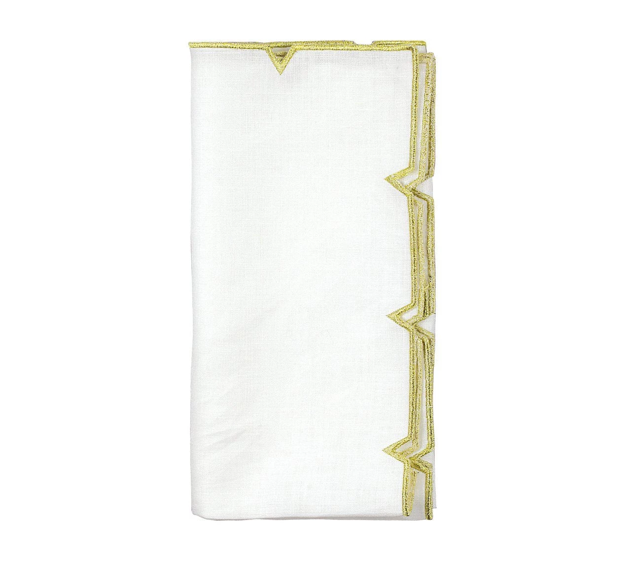Kim Seybert Napkins Divot Napkin In White & Gold, Set Of 4