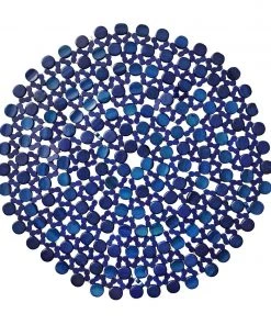 Kim Seybert Placemats Round Bamboo Placemat In Navy Blue, Set Of 4