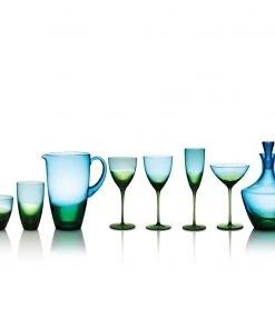 Kim Seybert Vague Champagne Flute In Blue & Green, Set Of 4 Glassware