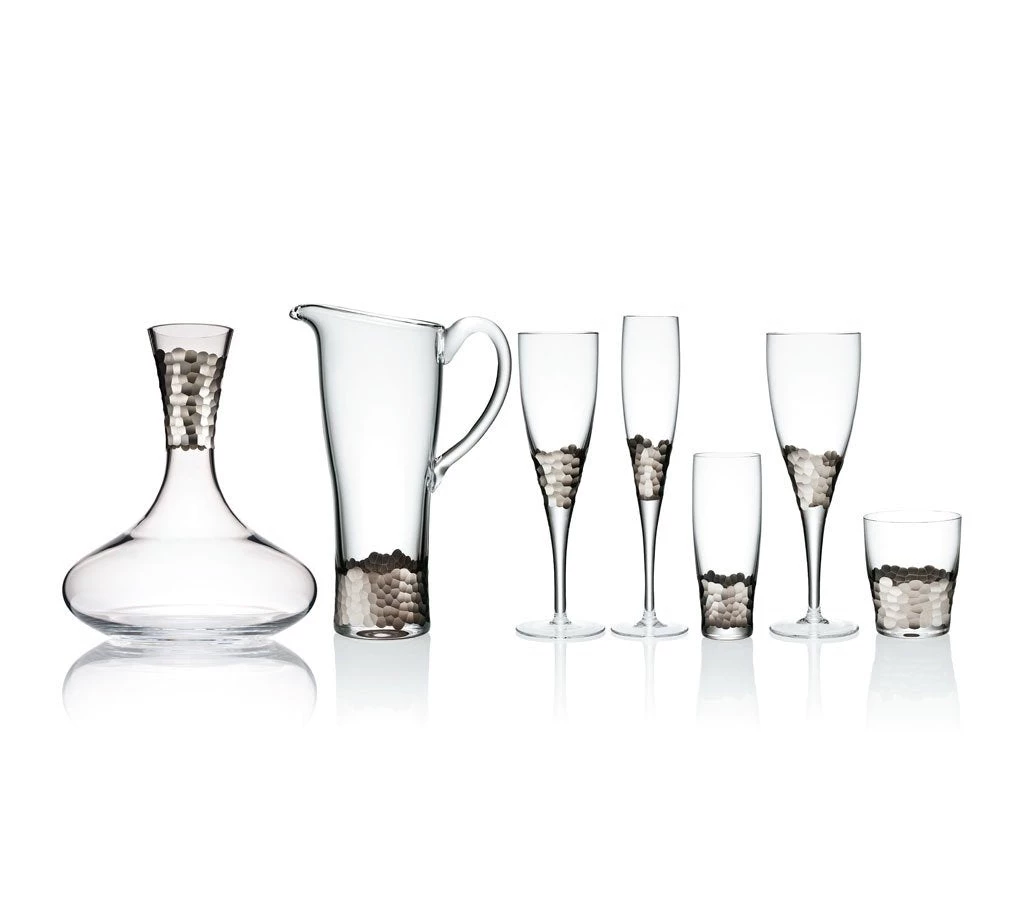 Kim Seybert Paillette Tumbler In Platinum, Set Of 4 Glassware