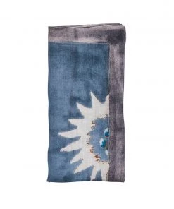 Kim Seybert Foliage Napkin In Blue & Gray, Set Of 4 Napkins