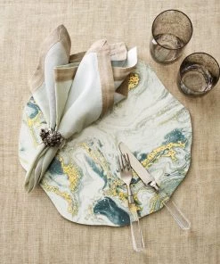 Kim Seybert Cosmos Placemat In Ivory, Gold & Silver, Set Of 4