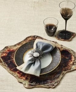 Kim Seybert Dinnerware/Barware Fossil Drink Coasters In Multi, Set Of 4 In A Gift Box