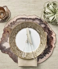 Kim Seybert Petrified Wood Drink Coasters In Multi, Set Of 4 In A Gift Box Dinnerware/Barware