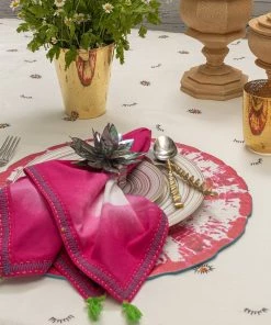 Kim Seybert Bohemia Tablecloth In Pink & Orange