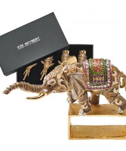 Kim Seybert Napkin Rings Mahout Napkin Ring In Gold, Set Of 4 In A Gift Box