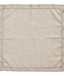 Kim Seybert Jardin Napkin In Natural, Gold & Silver, Set Of 4