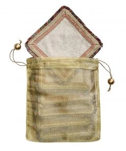 Kim Seybert Spectrum Linen Cocktail Napkins In Natural & Multi , Set Of 6 In A Gift Bag