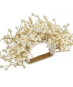 Kim Seybert Napkin Rings Spray Napkin Ring In Pearl, Set Of 4
